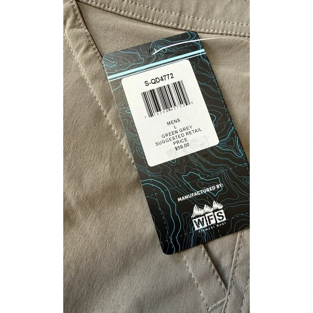 NWT American‎ Outback Shorts Green Gray Mens Size Large